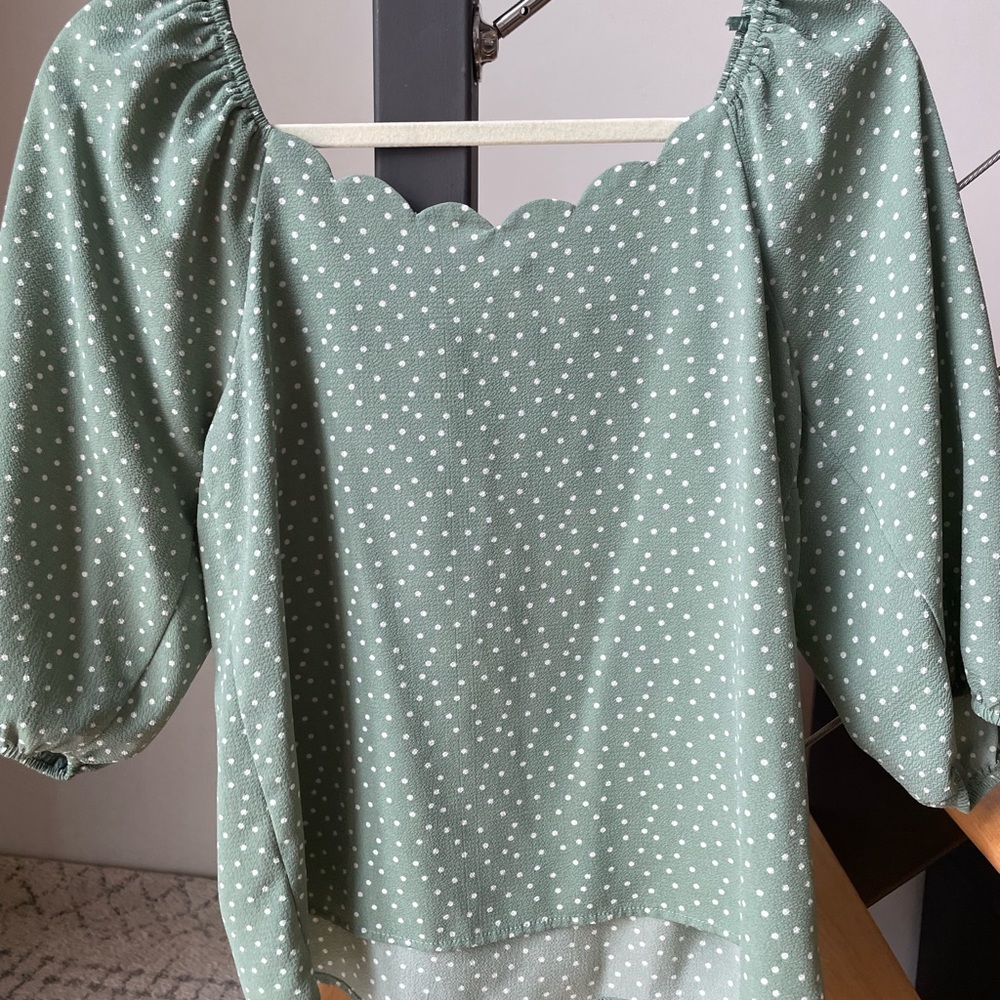 Green top with white dots